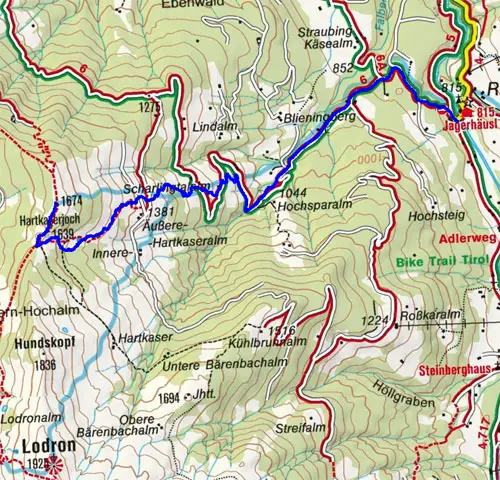 Hartkaser (1674 m) aus dem Windautal Hartkaser (1674 m) aus dem Windautal