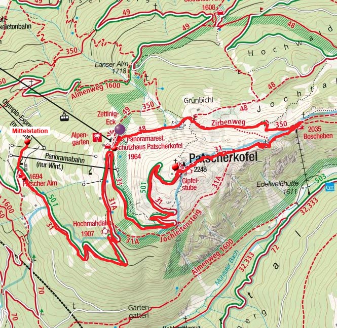 Patscherkofel–Rundtour von der Patscherkofel-Bergstation