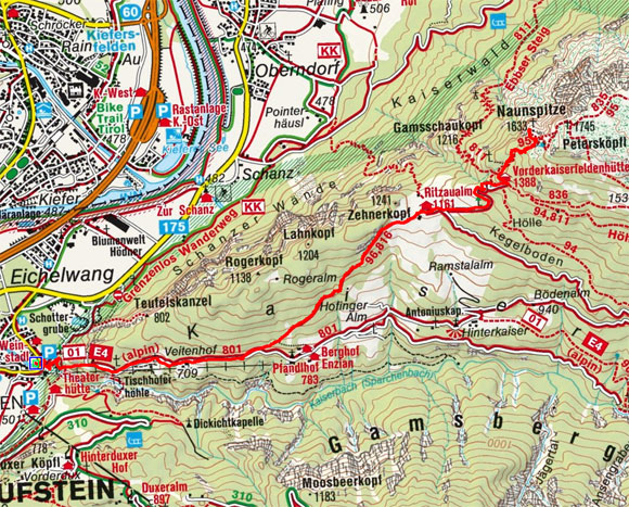 Naunspitze (1633 m) von Kufstein