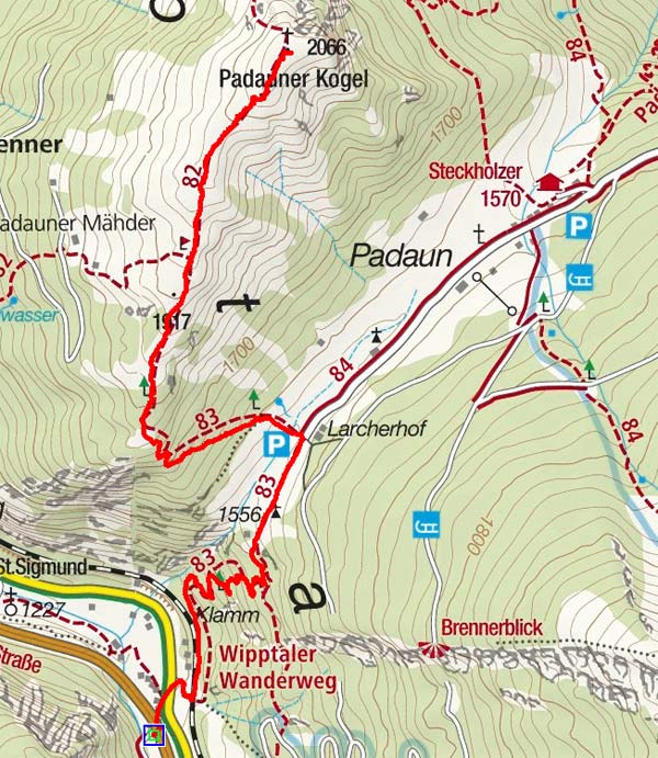 Padauner Kogel (2066 m) vom Brennersee