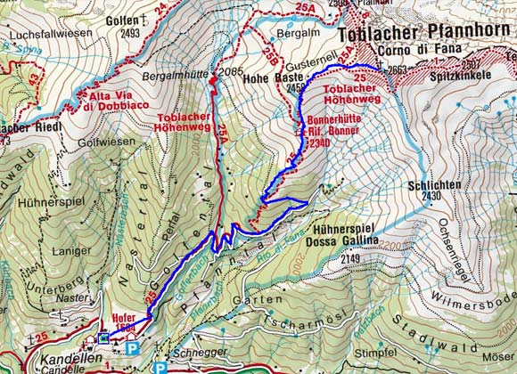 Toblacher Pfannhorn (2633 m) von Kandellen