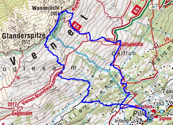 Pillerkreuz-Wannejöchl (2478/2497 m) von Piller