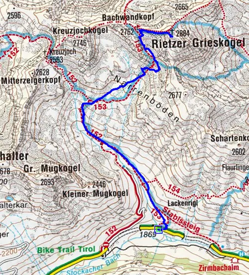 Rietzer Grieskogel (2884 m) aus dem Sellraintal Rietzer Grieskogel (2884 m) aus dem Sellraintal