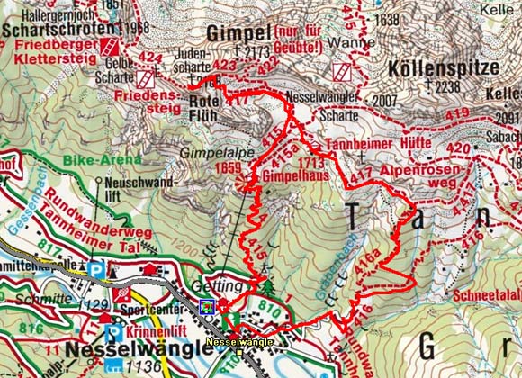 Rote Flüh (2108 m) von Nesselwängle