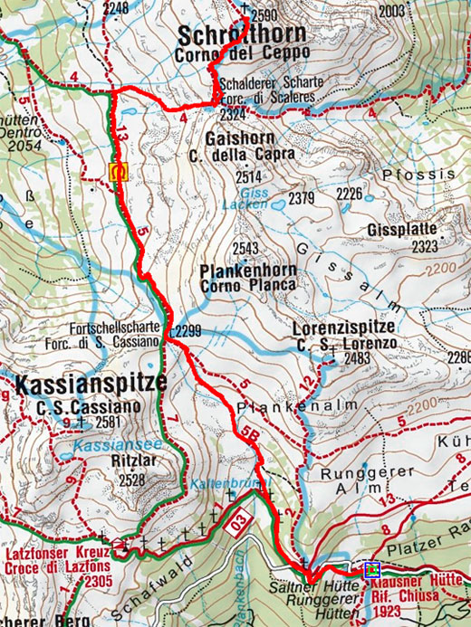 Schrotthorn, 2.590 m Sarntaler Alpen, Klausnerhütte
