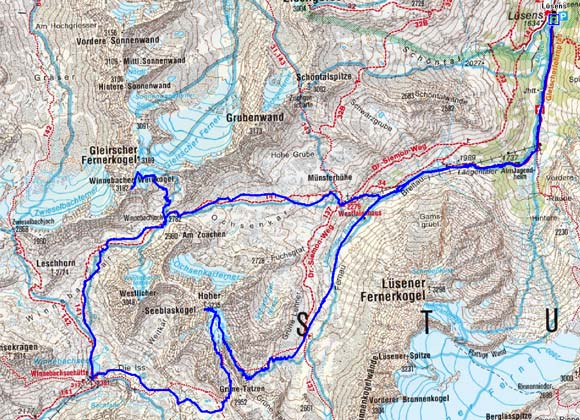 Skitour Seeblaskogel-Umrundung von Lüsens-2 Tages Rundtour