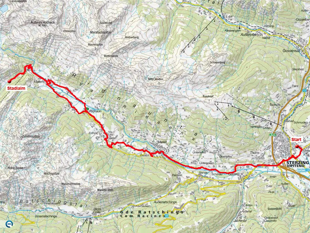 MTB-Tour: Stadlalm in Ridnaun von Sterzing