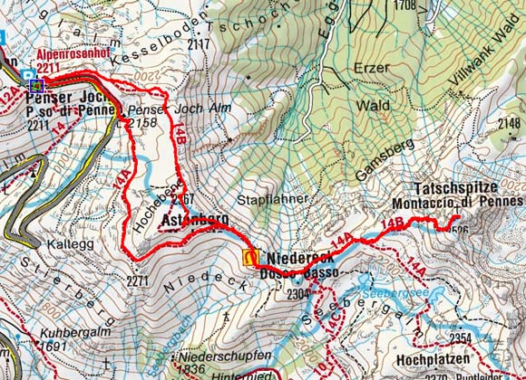 Tatschspitze (2526 m) vom Penser Joch
