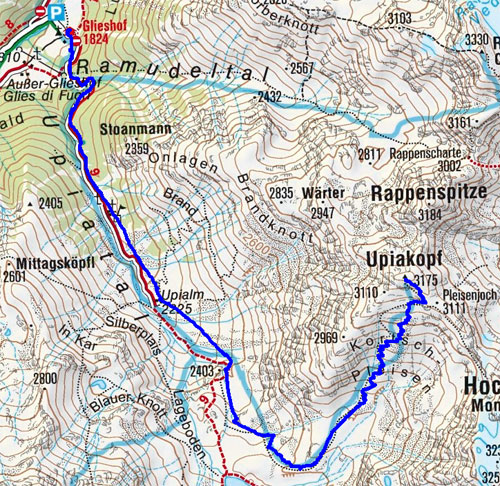 Upikopf (3175 m) vom Glieshof