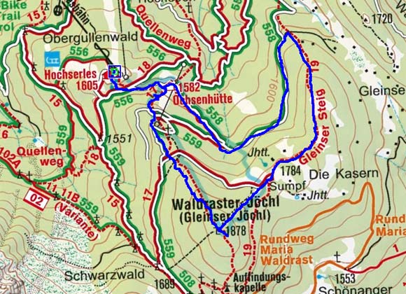Gleinser Jöchl (1878 m) von Hochserles-Rundtour