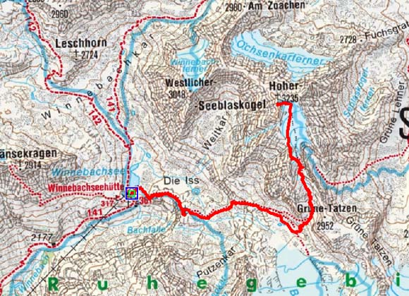 Hoher Seeblaskogel (3235 m) von der Winnebachseehütte