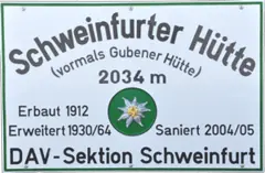 Logo Schweinfurter Hütte, 2028 m - Niederthai