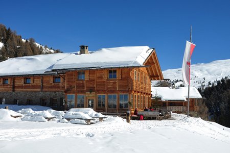 Schutzhütte Kreuzwiesenalm – Winterwanderweg von Ellen im Pustertal