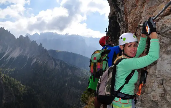 Am Klettersteig in Südtirol