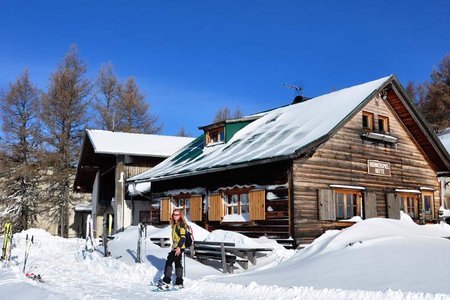 Hühnerspielhütte (1870 m) vom Parkplatz Pontiggl