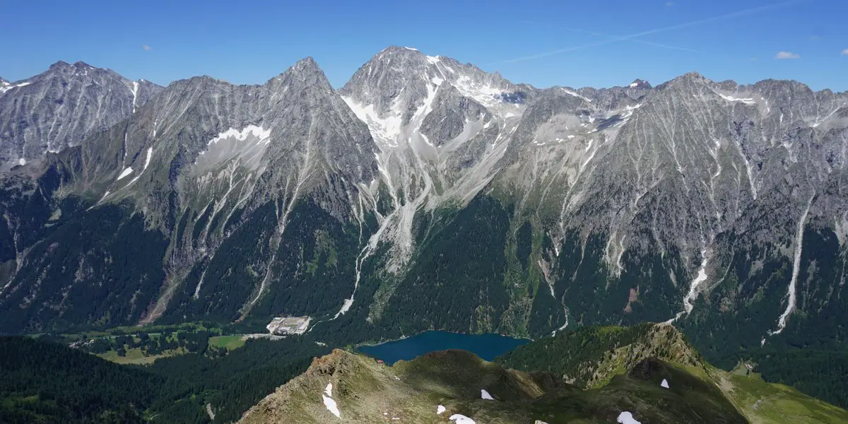 Blick zur Rieserfernergruppe mit dem Hochgall und Wildgall