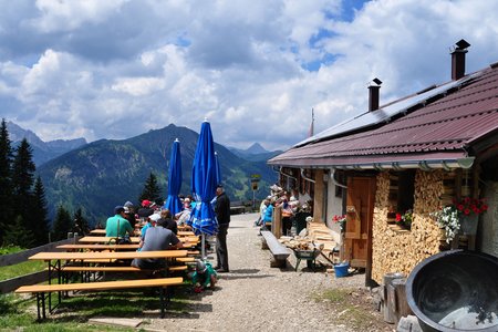 Schneetal Alm von der Hahnenkammbahn Höfen