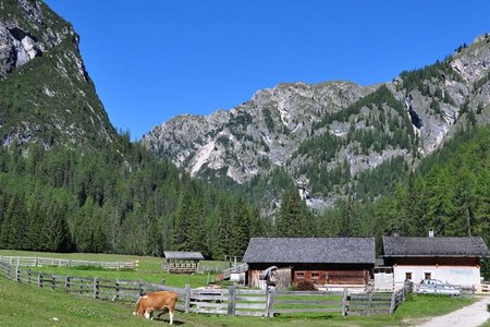 Grünwaldalm vom Parkplatz Pragser Wildsee