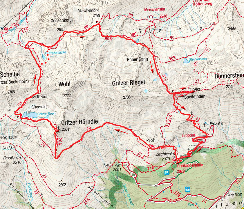 2-Gipfel-Rundtour Gritzer Hörndl-Merschenhöhe-Speikboden