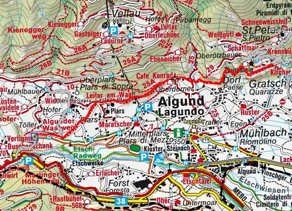 Algund Karte | Karte