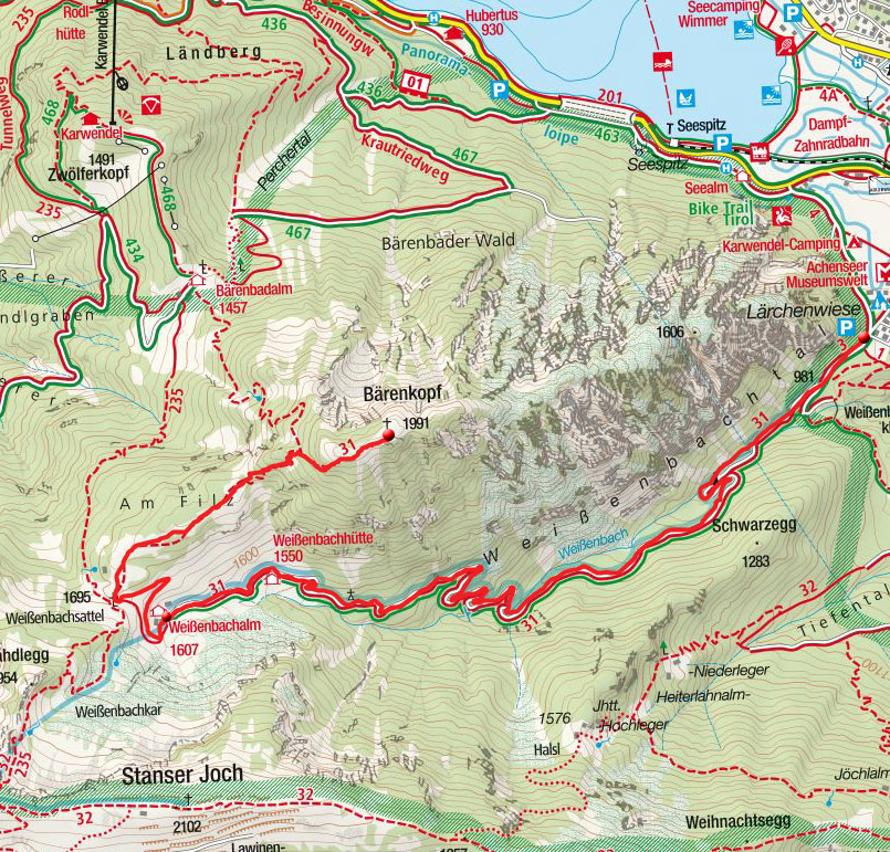 Bärenkopf (1991m) durch das Weissenbachtal