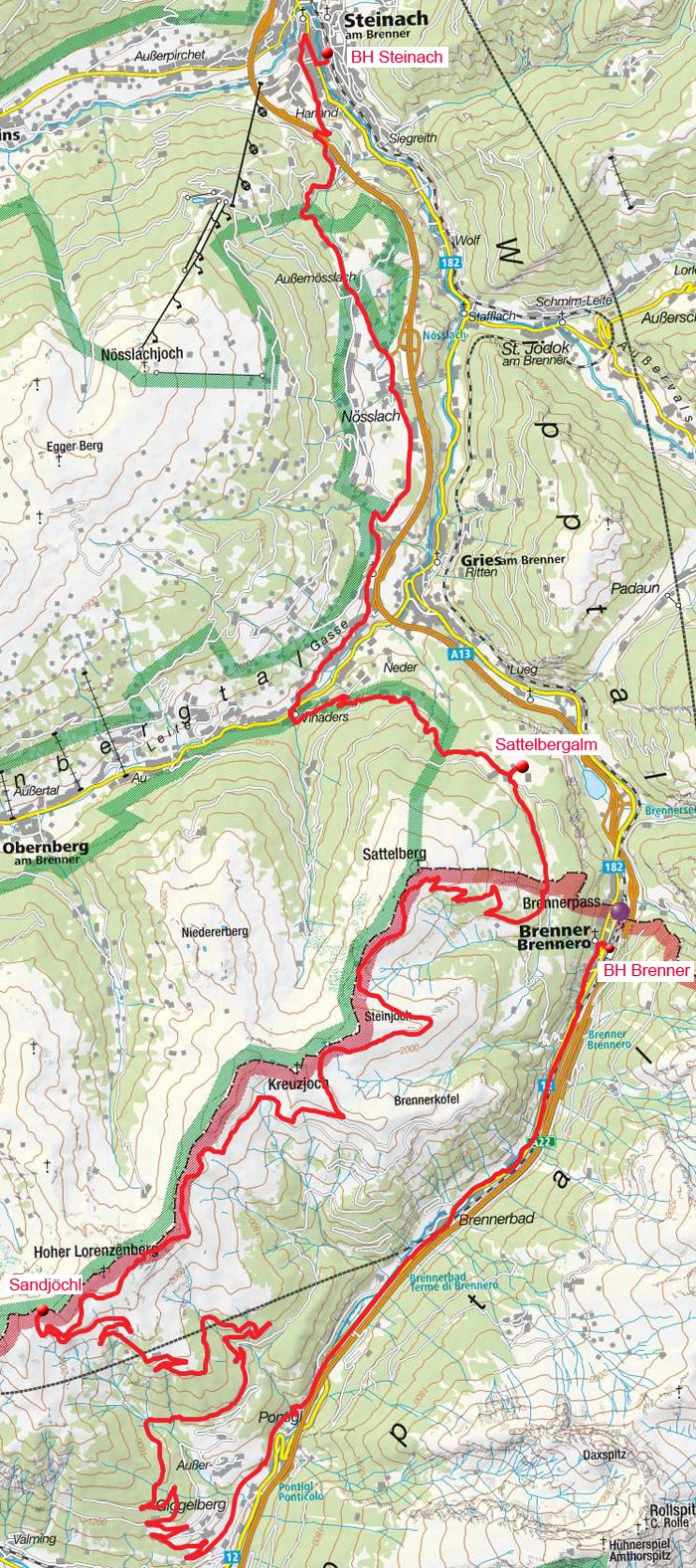 MTB: Brenner-Grenzkamm Überquerung vom Brenner nach Steinach