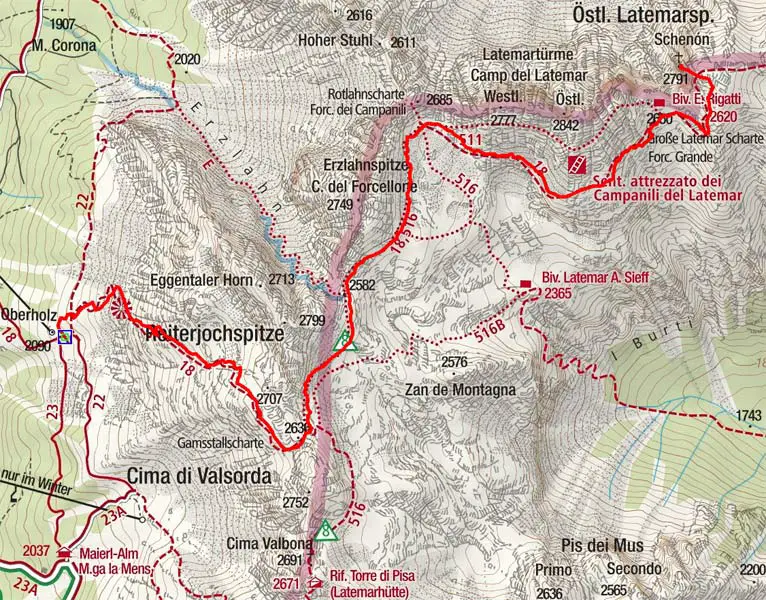 Latemarspitze - Bergtour von Obereggen, Latemargruppe
