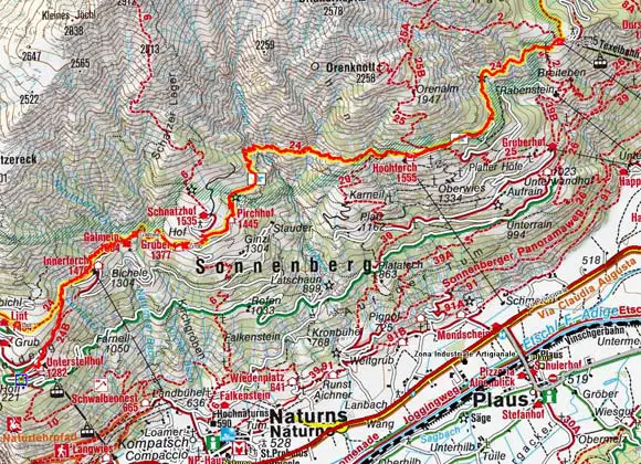 Meraner Höhenweg Karte | Karte
