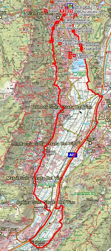 Mountainbiketour von Kaltern nach Salurn, Südtirol Süden