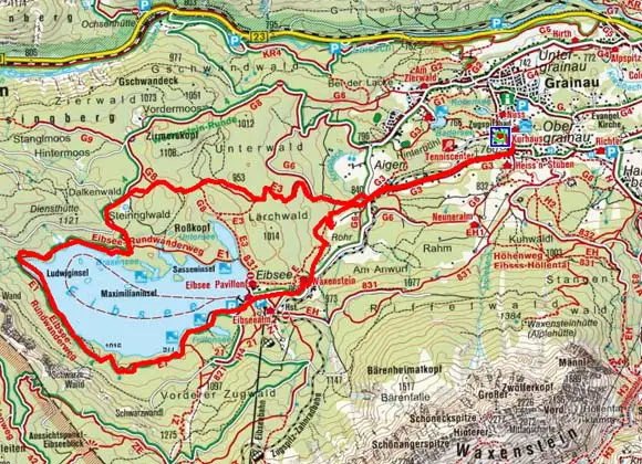 Mountainbikeroute Obergrainau - Eibsee
