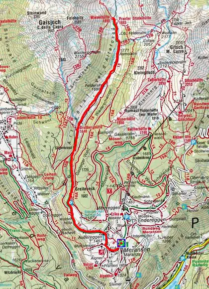 Mountainbiketour Meransen - Altfasstal - Wieserhütte