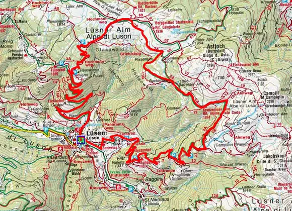 Mountainbiketour Lüsen - Lüsenser Alm - Kreuzwiesenalm