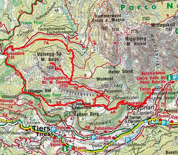 Tschafon - Völseggspitze Rundwanderung von Tiers